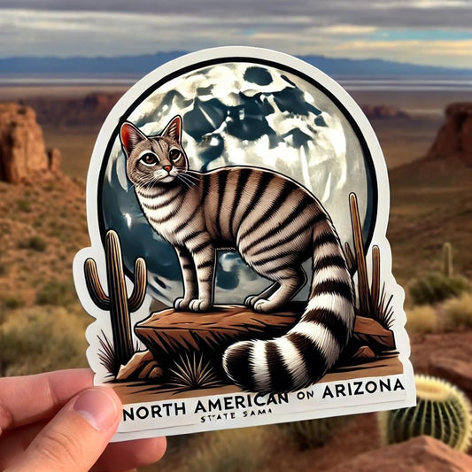 Vinyl sticker: North American Ringtail Waterproof Sticker for Laptop, Wall, Car, Window, Bumper, Decal, Truck, Auto, Water Bottle – Arizona State Mammal Wildlife Art (4)