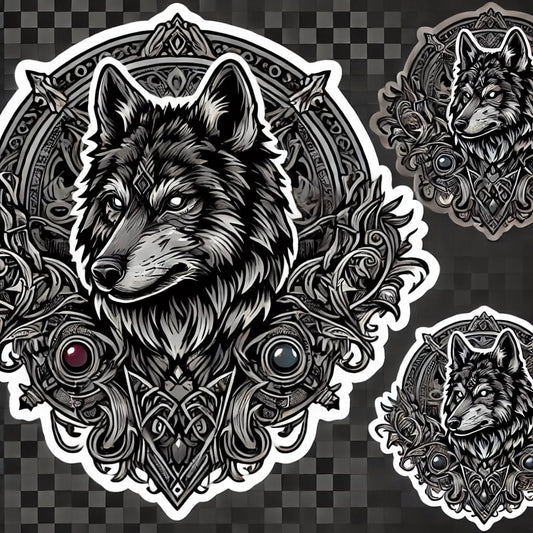 Vinyl sticker: Gothic Wolf Sticker for Laptop, Wall, Car, Window, Bumper, Waterproof Vinyl Decal for Truck, Auto, Water Bottle (8)