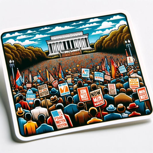 Vinyl sticker: 1963 March on Washington Sticker for Laptop, Wall, Car, Window, Bumper, Truck, Waterproof, Auto, Water Bottle, and More