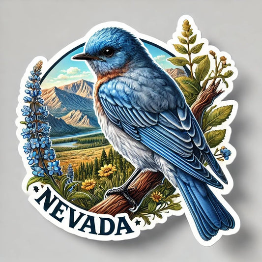 Vinyl sticker: Mountain Bluebird Laptop Wall Car Window Bumper Sticker Decal Truck Waterproof Auto Water Bottle Realistic Nature