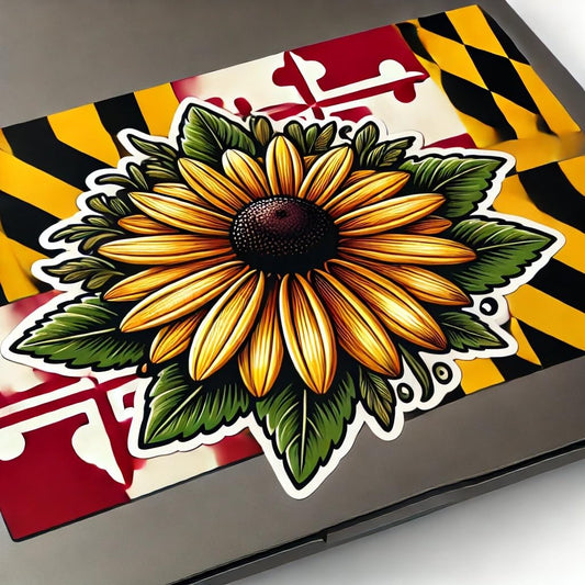 Vinyl sticker: Black-Eyed Susan Laptop Wall Car Window Bumper Sticker Decal Truck Waterproof Auto Water Bottle Maryland State Flower