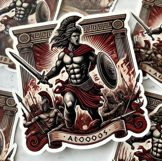 Vinyl sticker: Perseus Warrior Greek Mythology Sticker for Laptop, Wall, Car, Window, Bumper, Decal, Truck, Waterproof, Auto, Water Bottle