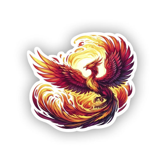 Vinyl sticker: Fiery Phoenix Flight Sticker - Mythical Renewal Decal for Fans of Fantasy and Transformation (4)
