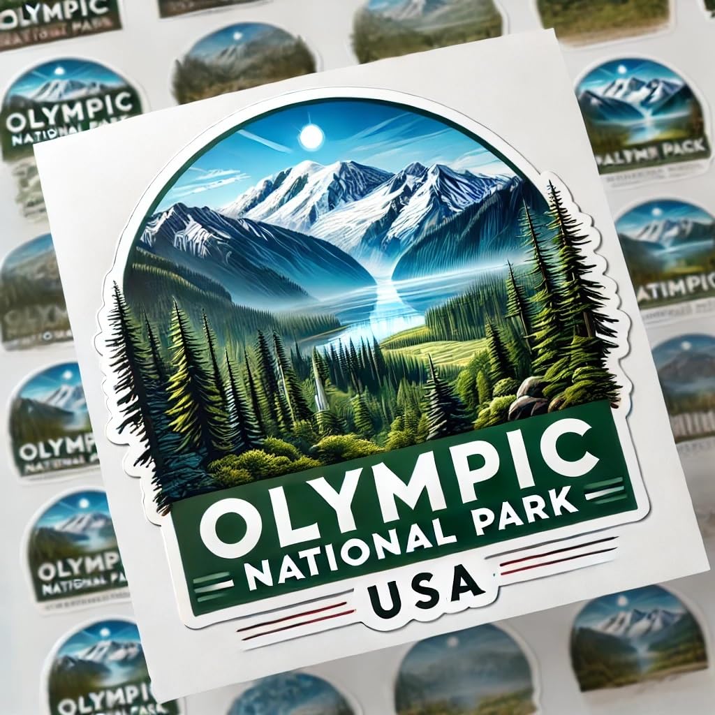 Vinyl sticker: Olympic National Park Scenic Sticker for Laptop, Wall, Car, Window, Bumper, Waterproof Decal for Truck, Auto, Water Bottle