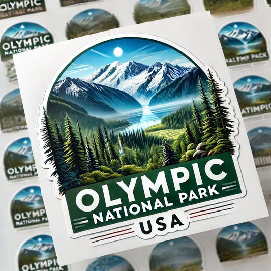Vinyl sticker: Olympic National Park Scenic Sticker for Laptop, Wall, Car, Window, Bumper, Waterproof Decal for Truck, Auto, Water Bottle