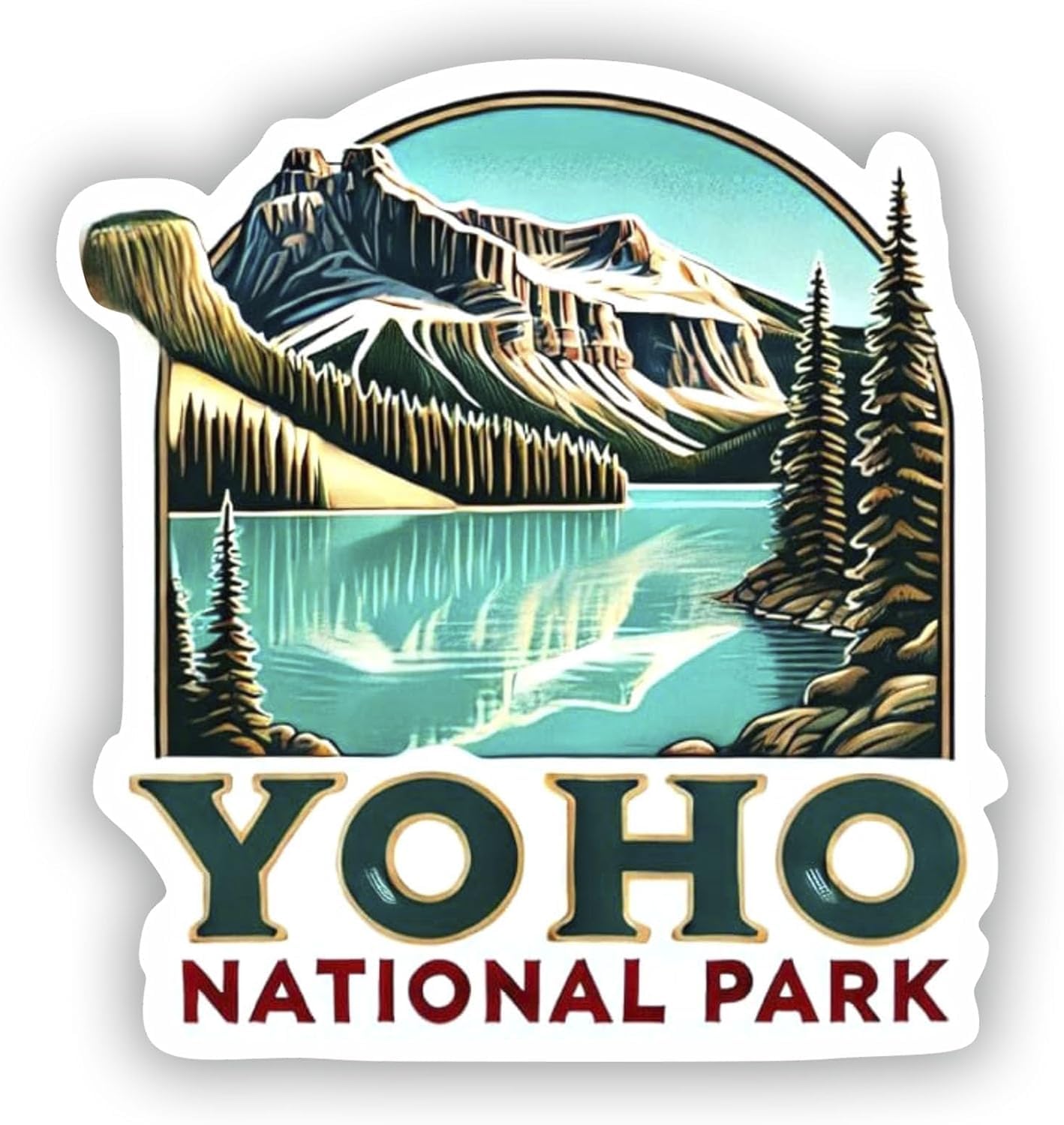 Vinyl sticker: Yoho National Park Sticker - Emerald Lake Decal for Laptop, Wall, Car, Window, Bumper, Truck, Waterproof Vinyl for Water Bottle and Auto (6)