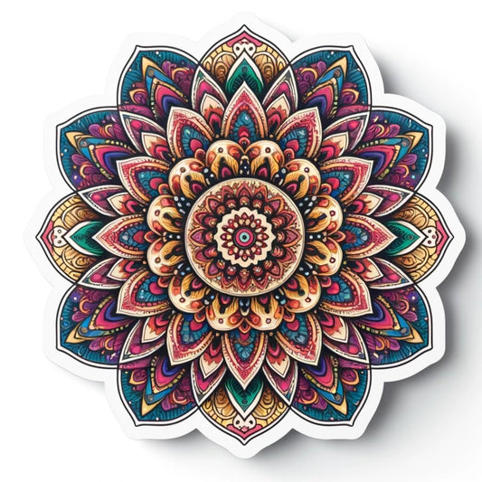 Vinyl sticker: Intricate Mandala Design Sticker for Laptop, Wall, Car, Window, Bumper, Waterproof Decal for Trucks and Water Bottles