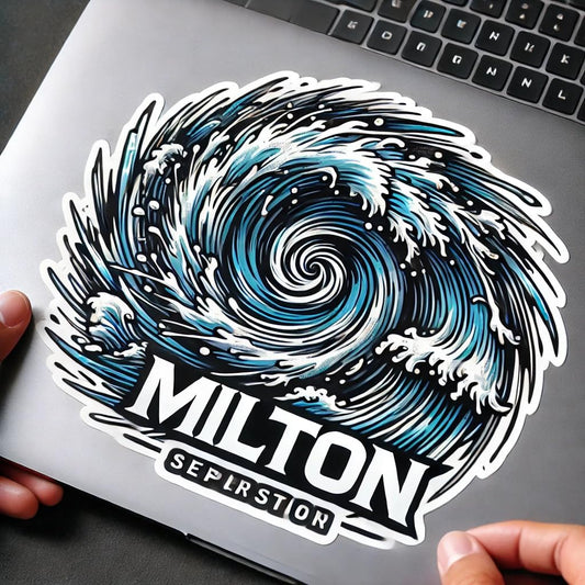 Vinyl sticker: Dark and Stormy Typhoon Milton Sticker Decal for Laptop, Wall, Car, Window, Bumper, Waterproof Vinyl Truck Auto Water Bottle Design
