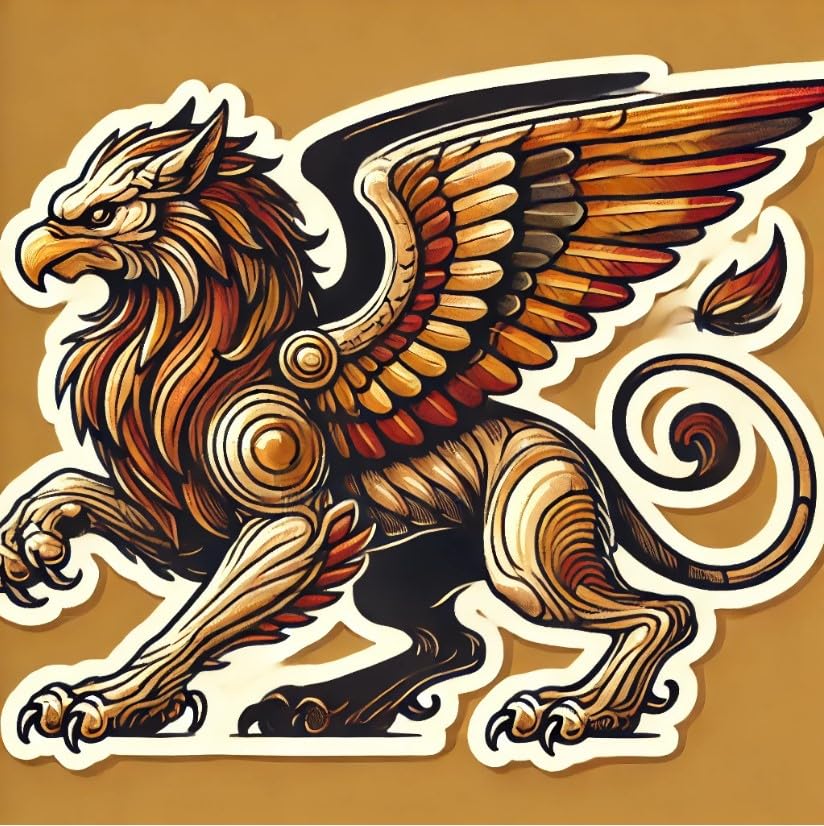 Vinyl sticker: Majestic Griffin Vinyl Sticker | Waterproof Mythical Creature Decal for Car, Laptop, Window, Truck, Water Bottle (4)