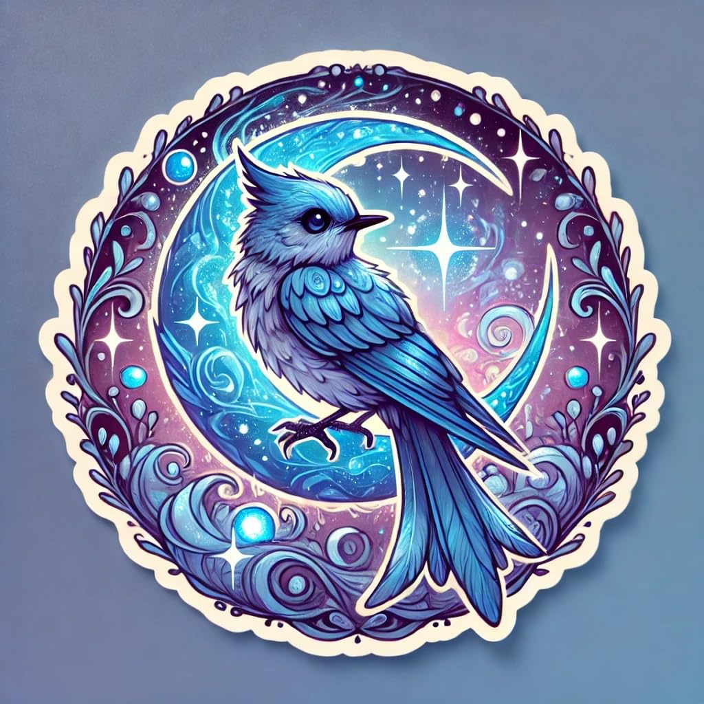 Vinyl sticker: Mountain Bluebird Laptop Wall Car Window Bumper Sticker Decal Truck Waterproof Auto Water Bottle Fantasy Mystical