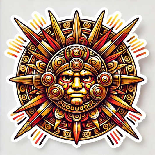 Vinyl sticker: Aztec Huitzilopochtli Warrior God Sticker - Bold Design with Traditional Attire for Laptop, Wall, Car, Window, Bumper, Waterproof Decal for Truck, Auto, Water Bottle (6)