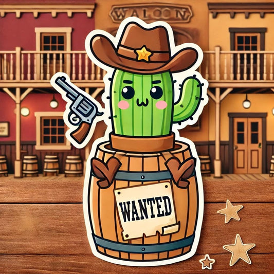 Vinyl sticker: Cowboy Cactus Sticker with Guitar for Laptop, Wall, Car, Window, Bumper, Truck, Waterproof Vinyl Decal for Water Bottle (4)