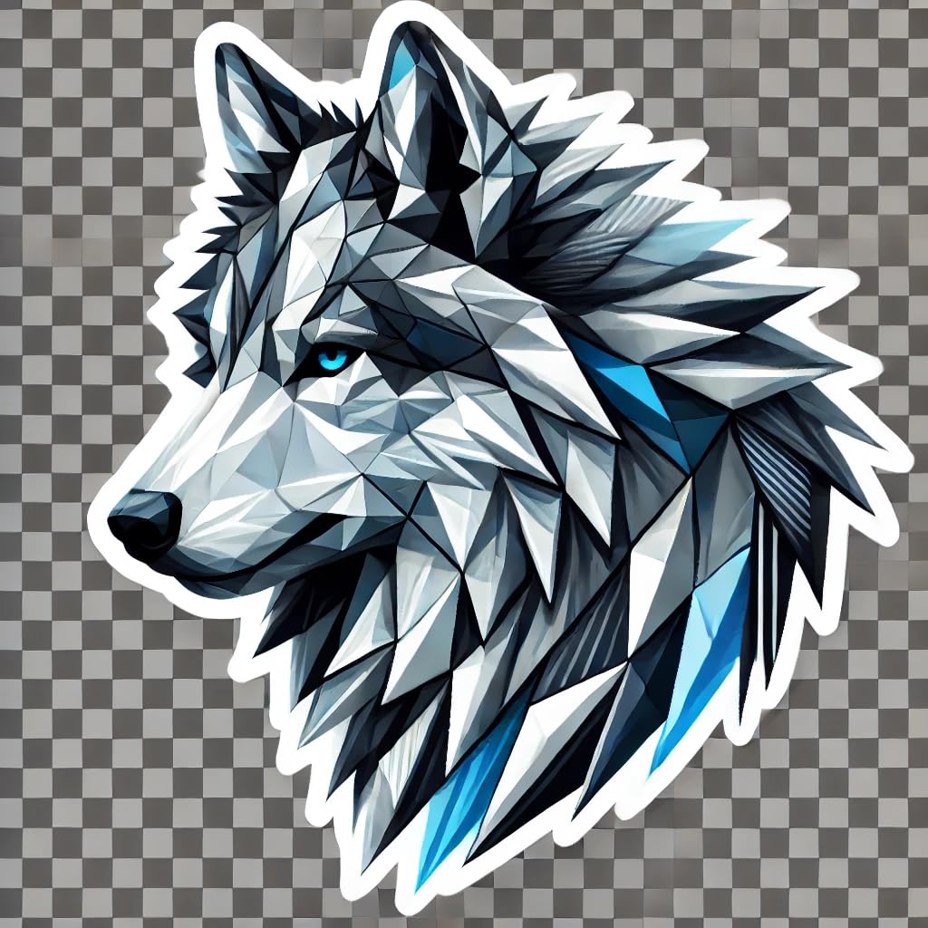 Vinyl sticker: Low Poly Wolf Sticker Decal for Laptop, Wall, Car, Window, Bumper, Waterproof Vinyl Decal for Truck, Auto, Water Bottle (4)