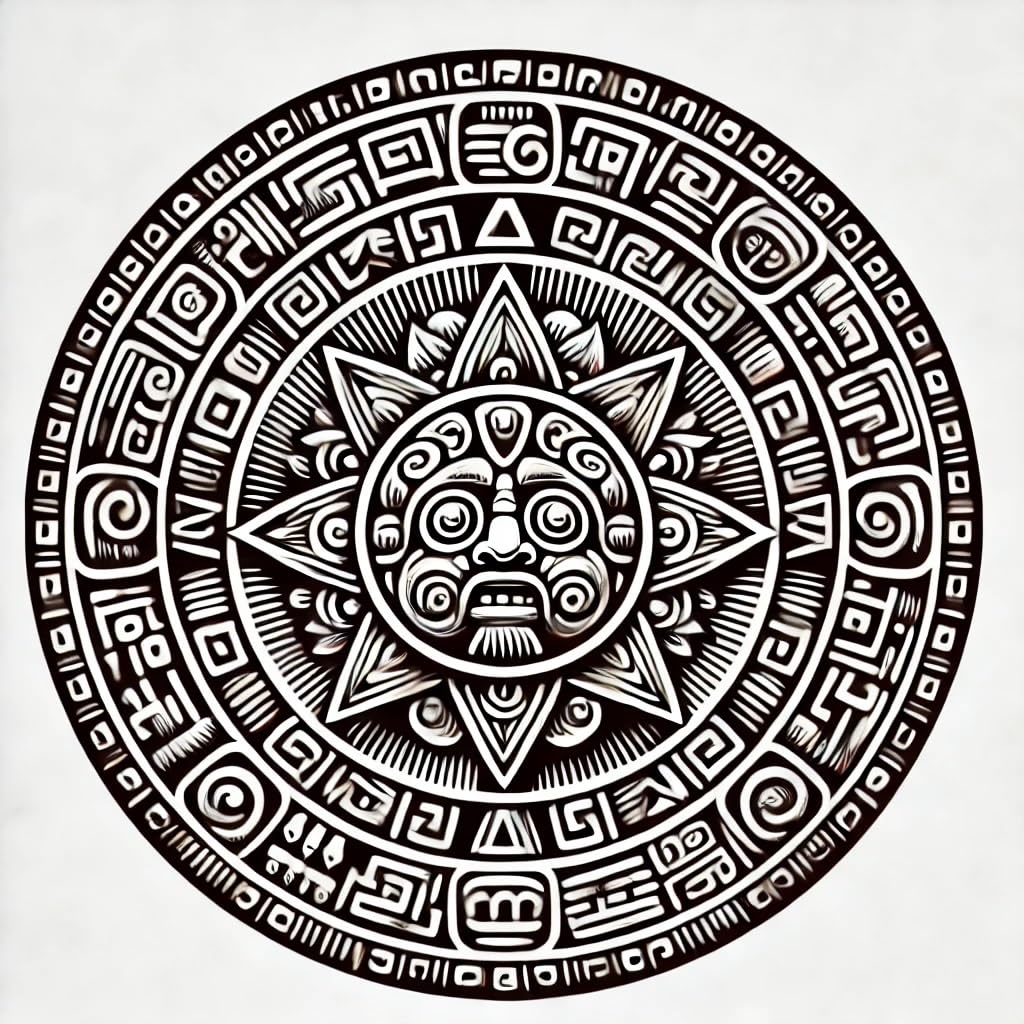 Vinyl sticker: Aztec Sun Vinyl Laptop Wall Car Window Bumper Sticker Decal Truck Waterproof Auto Water Bottle