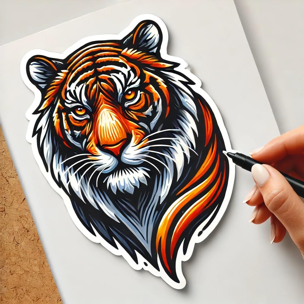 Vinyl sticker: Majestic Lion Sticker - Vibrant Vinyl Decal for Laptop, Wall, Car, Window, Bumper, Truck, Water Bottle - Regal Lion with Detailed Mane Design (4)