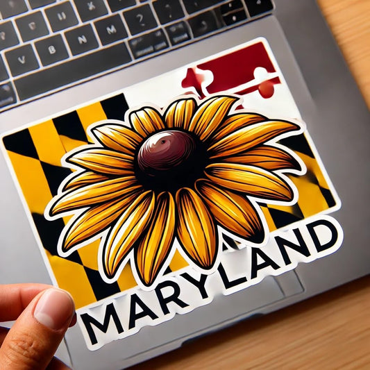 Vinyl sticker: Black-Eyed Susan Maryland State Flower Laptop Wall Car Window Bumper Sticker Decal Truck Waterproof Auto Water Bottle Botanical Art (4)