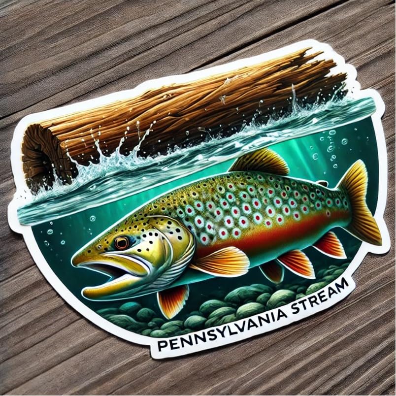 Vinyl sticker: Brook Trout Underwater Hiding Spot Vinyl Sticker for Laptop, Wall, Car, Window, Bumper, Decal, Truck, Waterproof, Auto, Water Bottle (4)