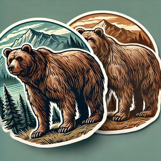 Vinyl sticker: Mountain Grizzly Bear Montana Laptop Wall Car Window Bumper Sticker Decal Truck Waterproof Auto Water Bottle
