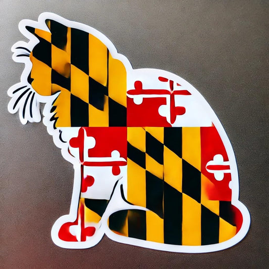 Vinyl sticker: Maryland Flag Cat Durable Vinyl Sticker for Laptop Car Bumper Window Truck Auto Water Bottle Decal