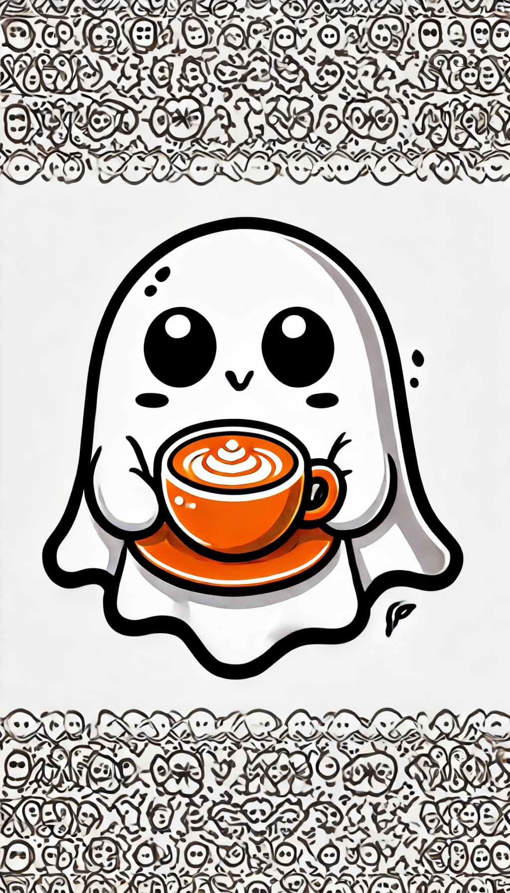 Vinyl sticker: Cute Charming Ghost with Coffee Latte Art Sticker for Laptop, Wall, Car, Window, Bumper, and Water Bottle - Waterproof Vinyl Decal for Truck and Auto (8)