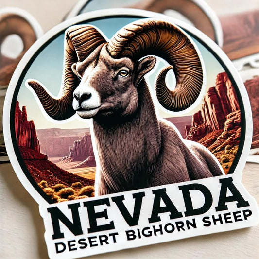 Vinyl sticker: Nevada Desert Bighorn Sheep Vinyl Decal – Window, Laptop, Wall, Car,Bumper, Sticker, Truck, Waterproof, Auto, Water Bottle (4)