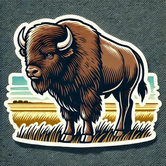 Vinyl sticker: American Bison Waterproof Sticker for Laptop, Wall, Car, Window, Bumper, Decal for Truck, Auto, Water Bottle – Kansas State Mammal Vinyl