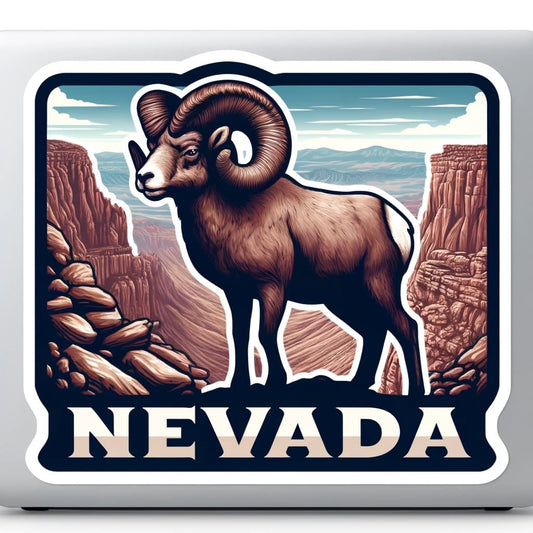 Vinyl sticker: Nevada Desert Bighorn Sheep Vinyl Decal – Laptop, Wall, Car, Window, Bumper, Sticker, Truck, Waterproof, Auto, Water Bottle (8)