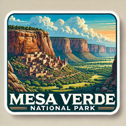 Vinyl sticker: Mesa Verde National Park Scenic Sticker for Laptop, Wall, Car, Window, Bumper, Waterproof Decal for Truck, Auto, Water Bottle