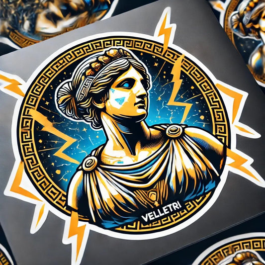 Vinyl sticker: Laptop Wall Car Window Bumper Sticker Decal - Athena Velletri Bust with Thunderbolts Waterproof Vinyl for Auto and Water Bottle (4)