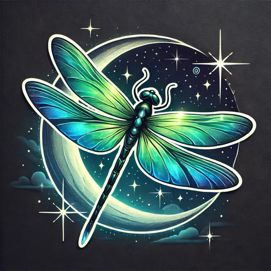Vinyl sticker: Dragonfly in The Night Laptop Wall Car Window Bumper Sticker – Enchanted Sky Design Decal for Truck, Auto, Water Bottle, Waterproof (4)