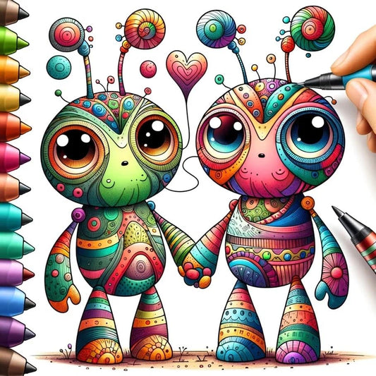 Vinyl sticker: Cute Names of Lovers Doodlebug Holding Hands Love Vinyl Sticker Durable & Waterproof Custom Couple Decals for Laptops Cars and Walls Perfect for Valentine's Day Anniversaries & Romantic Gifts (4")