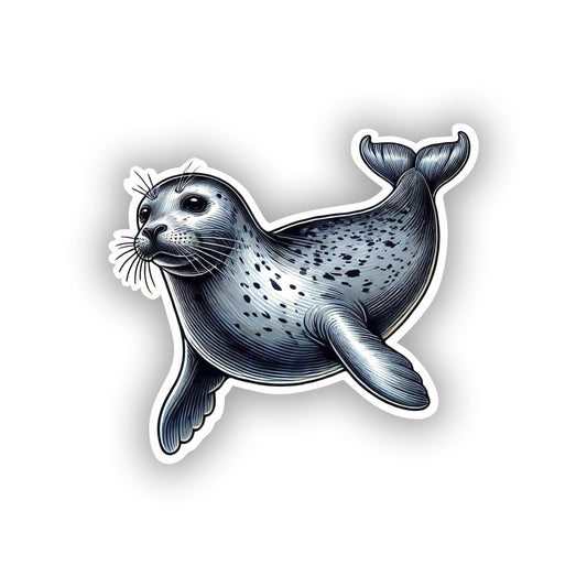 Vinyl sticker: Waterproof Harbor Seal Sticker Decal for Laptop, Wall, Car, Window, Bumper, Truck, Water Bottle, Auto, and More - Ocean Animal Design, Perfect for Indoor and Outdoor Use (8)