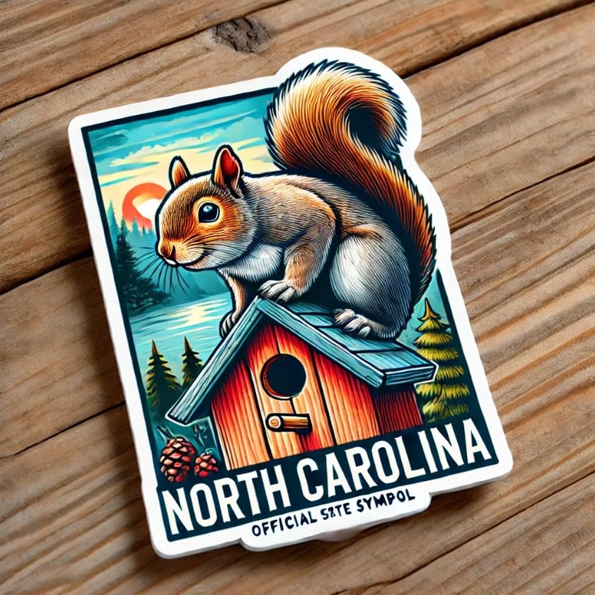 Vinyl sticker: Birdhouse Eastern Gray Squirrel Laptop Wall Car Window Bumper Sticker Decal Truck Waterproof Auto Water Bottle