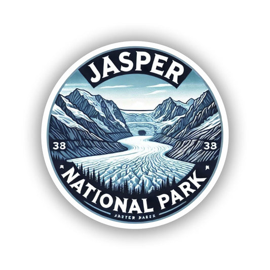 Vinyl sticker: Jasper National Park Sticker - Columbia Icefield Decal for Laptop, Wall, Car, Window, Bumper, Truck, Waterproof Vinyl for Water Bottle and Auto