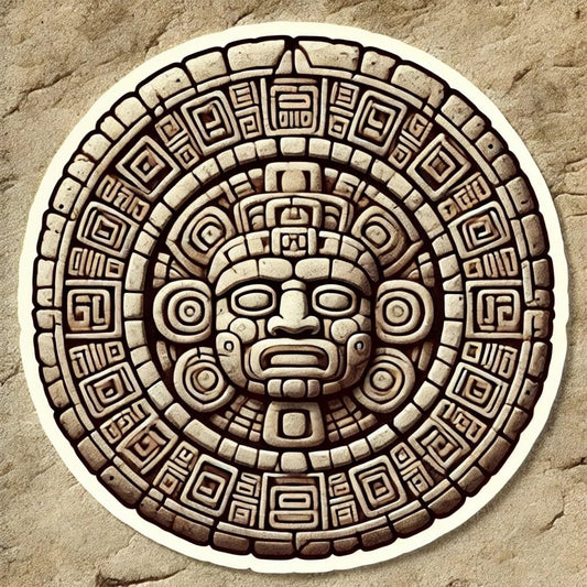 Vinyl sticker: Aztec Sun God Stone Sculpture Laptop Wall Car Window Bumper Sticker Decal Truck Waterproof Auto Water Bottle (4)