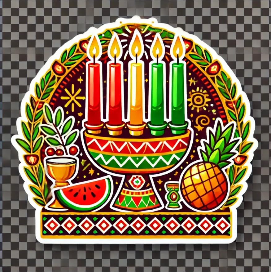 Vinyl sticker: Kwanzaa Unity Cup Laptop Wall Car Window Bumper Sticker Decal for Truck Waterproof Auto and Water Bottle (6)