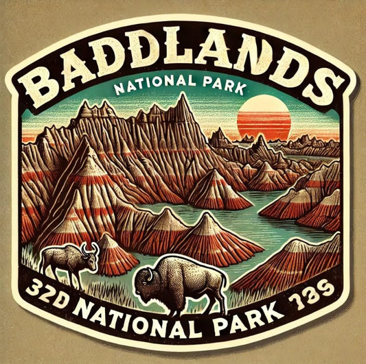 Vinyl sticker: Badlands National Park Sticker - Vintage Style Decal for Laptop, Wall, Car, Window, Bumper, Truck, Waterproof Vinyl for Water Bottle and Auto (6)