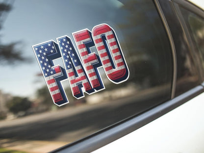 Set of 5 Stickers FAFO Fuck Around and Find Out Decal American Flag USA Waterproof Material Vinyl 4 in
