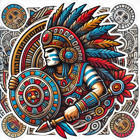Vinyl sticker: Aztec Xochiquetzal Goddess of Love Sticker - Graceful Design with Flowers and Butterflies for Laptop, Wall, Car, Window, Bumper, Waterproof Decal for Truck, Auto, Water Bottle. (6)