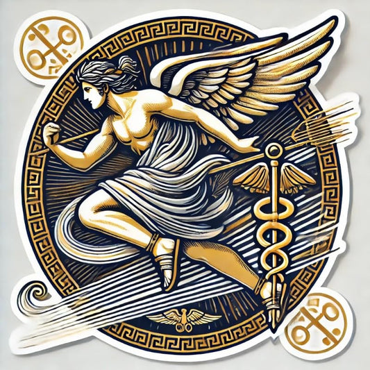 Vinyl sticker: Hermes Greek Mythology Sticker for Laptop, Wall, Car, Window, Bumper, Decal, Truck, Waterproof, Auto, Water Bottle