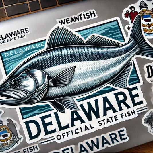 Vinyl sticker: Modern Gray Weakfish Delaware Laptop Wall Car Window Bumper Sticker Decal Truck Waterproof Auto Water Bottle
