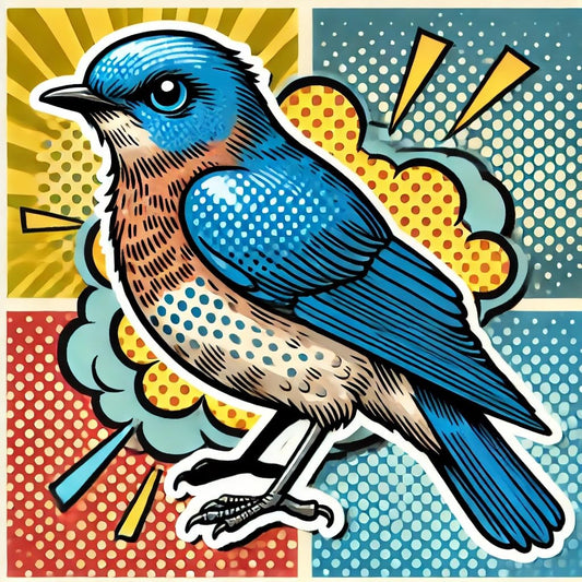 Vinyl sticker: Mountain Bluebird Laptop Wall Car Window Bumper Sticker Decal Truck Waterproof Auto Water Bottle Retro Comic Book Pop Art (4)