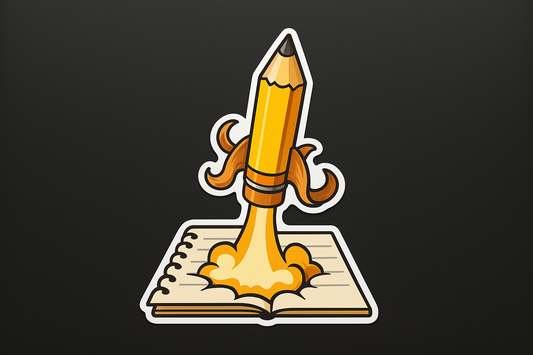 Giant Pencil Rocket Sticker Decal Vinyl Laptop Car Window Bumper AUTO Water Bottle Helmets Waterproof Notebook