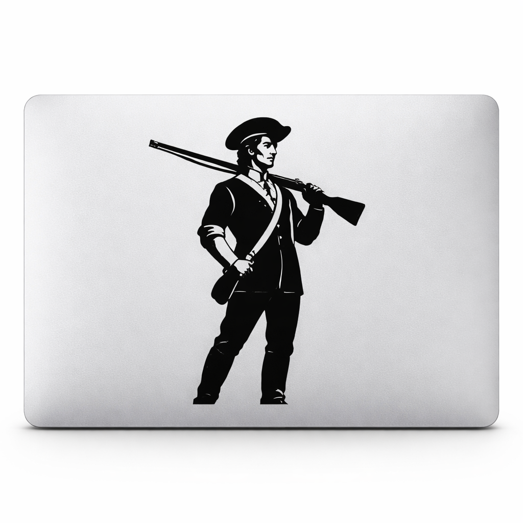Colonial-era Soldier Silhouette Sticker Decal Vinyl Laptop Car Window Bumper AUTO Water Bottle Helmets Waterproof Heritage