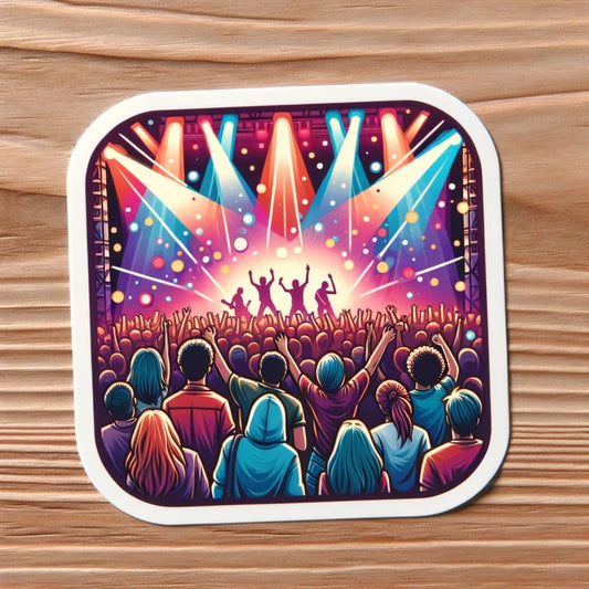 Vinyl sticker: Exciting Live Music Concert Sticker for Laptop, Wall, Car, Window, Bumper, Truck, Waterproof Decal, Auto, Water Bottle