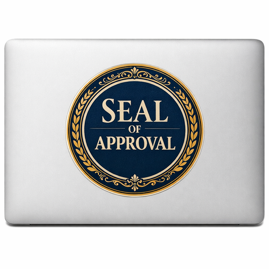 Elegant Seal of Approval Sticker Decal Vinyl Laptop Car Window Bumper Truck AUTO Bottle Water Bottle Helmets Waterproof