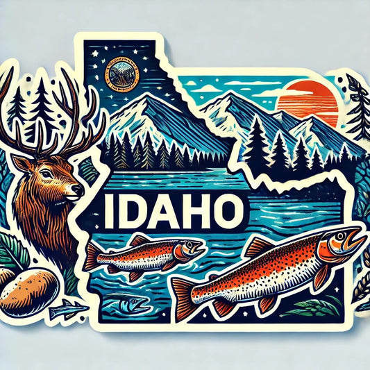 Vinyl sticker: Idaho State Outline Sticker - Rugged Mountains, Forests, Rivers & Wildlife Decal for Laptop, Car, Window, Bumper, Water Bottle, Truck, Waterproof Vinyl, Auto (6)