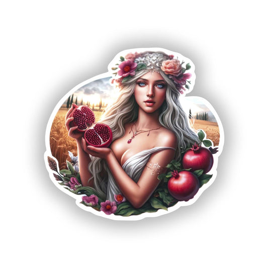 Vinyl sticker: Realistic Persephone Greek Goddess Sticker for Car, Laptop, Window, Wall, Bumper, Waterproof Decal, Mythological Design