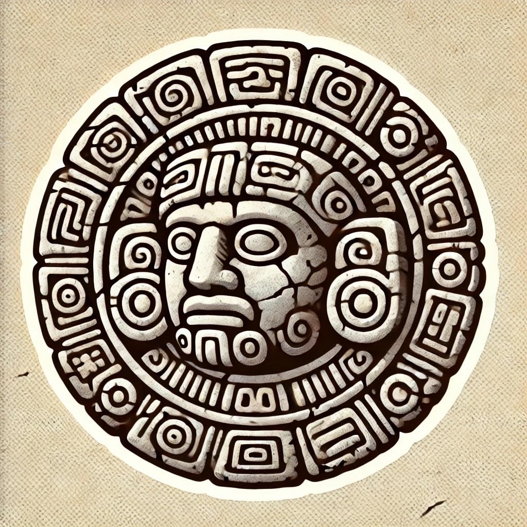 Vinyl sticker: Aztec Sun God Stone Carving Laptop Wall Car Window Bumper Sticker Decal Truck Waterproof Auto Water Bottle