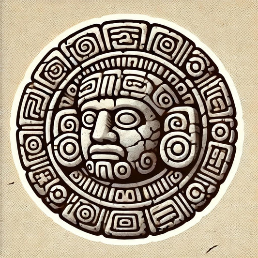 Vinyl sticker: Aztec Sun God Stone Carving Laptop Wall Car Window Bumper Sticker Decal Truck Waterproof Auto Water Bottle